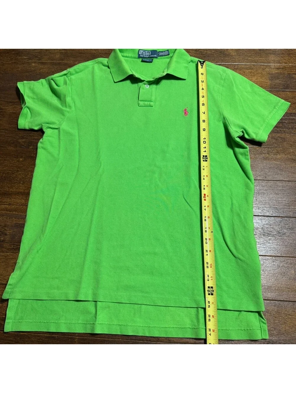 Ralph Lauren Custom Fit Polo shirt Green Pony Size M (L)  Cotton Preppy